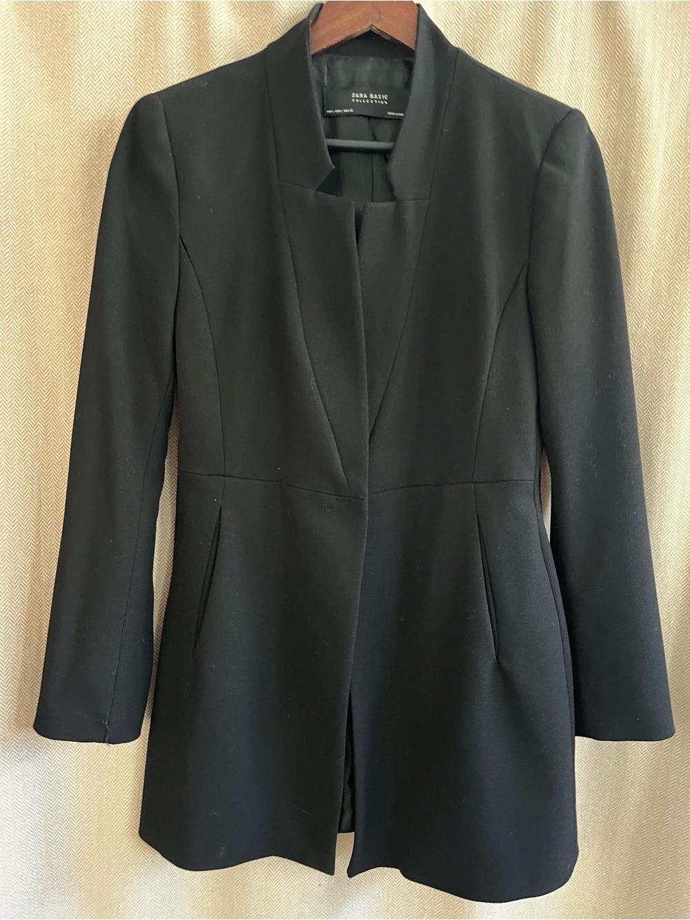 Zara Black Long Tailored Blazer